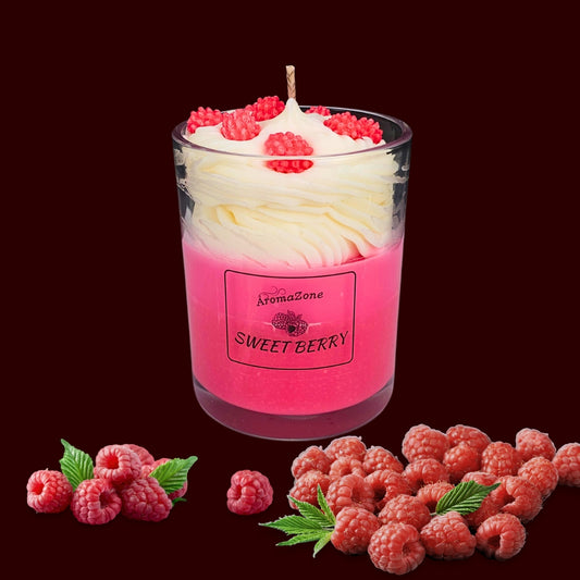🍓SWEET BERRY❤️ Lumânare parfumată decorativă, ceară naturală handmade