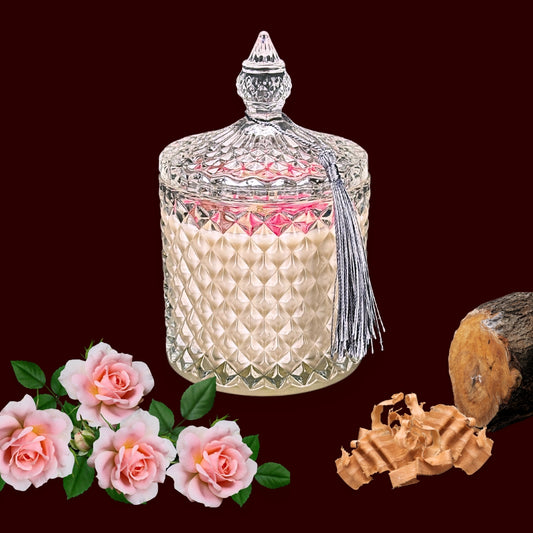 🥀AMBER MIST🪵 Lumânare parfumată decorativă, ceară naturală handmade