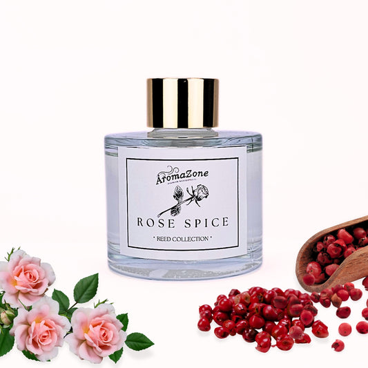 🌹ROSE SPICE♨️ Odorizant de cameră natural cu bețișoare, bază ECO-FRIENDLY, handmade - Trandafir, Lemn de Santal, Coacăze Negre
