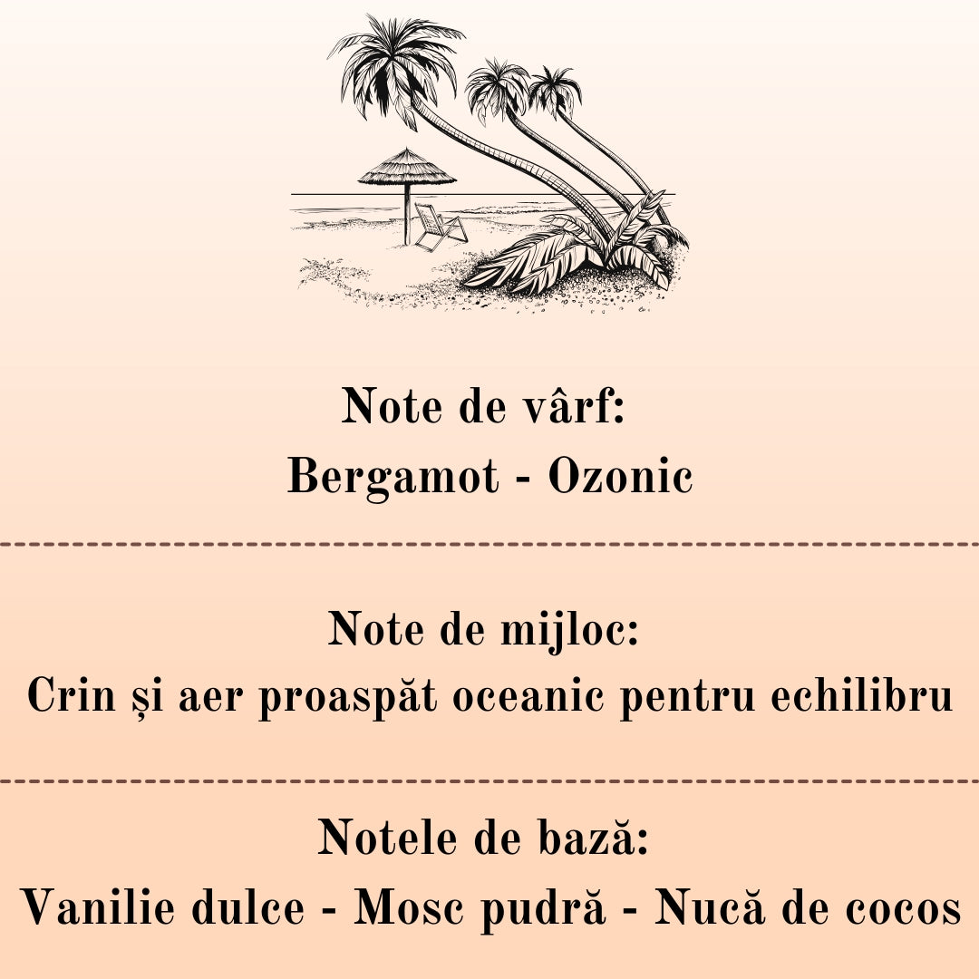 🏝️PARADISE BEACH⛱️ Lumânare parfumată decorativă, ceară naturală handmade