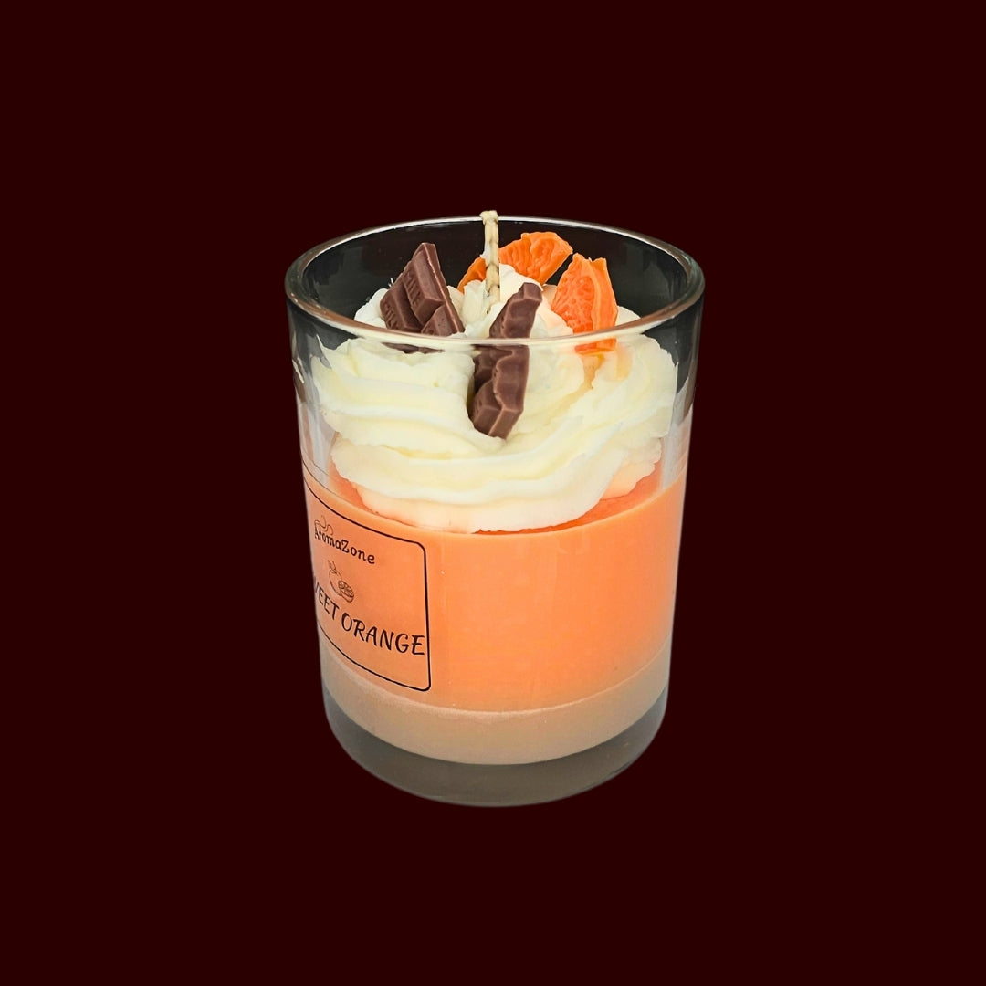 🍊SWEET ORANGE🍰 Lumânare parfumată decorativă, ceară naturală handmade