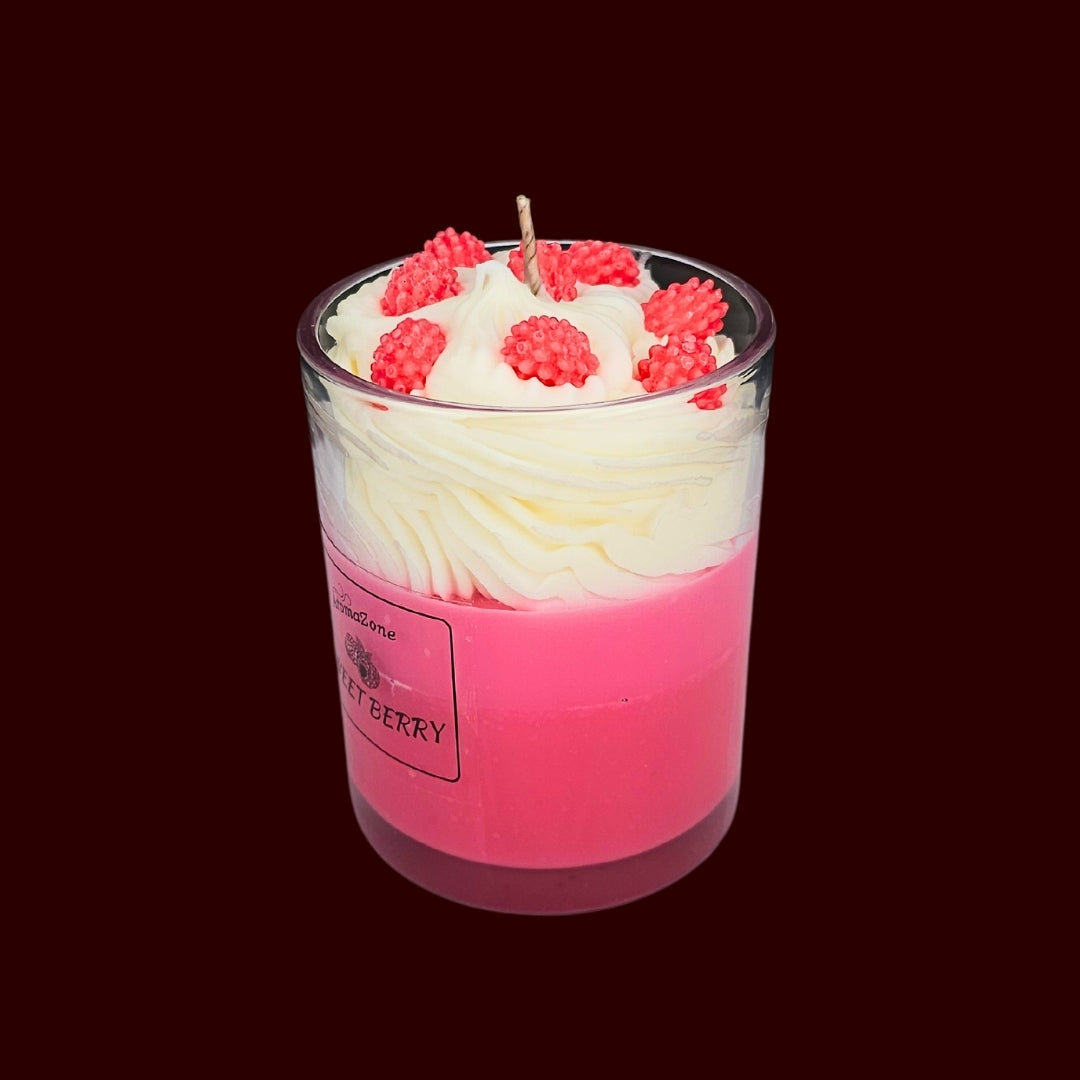 🍓SWEET BERRY❤️ Lumânare parfumată decorativă, ceară naturală handmade