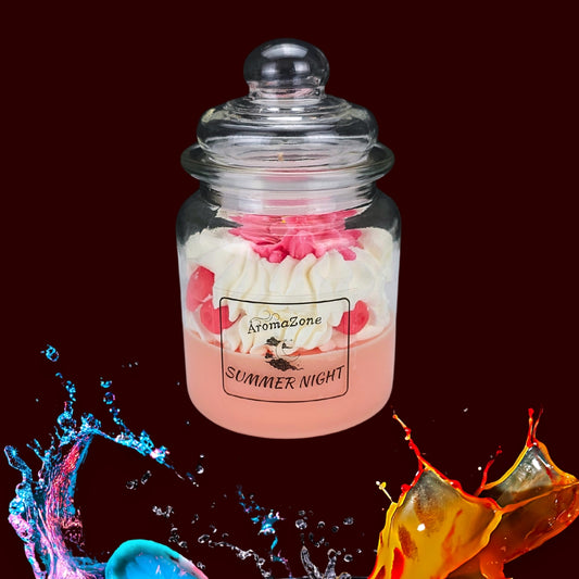 🌅SUMMER NIGHT🌙 Lumânare parfumată decorativă, ceară naturală handmade