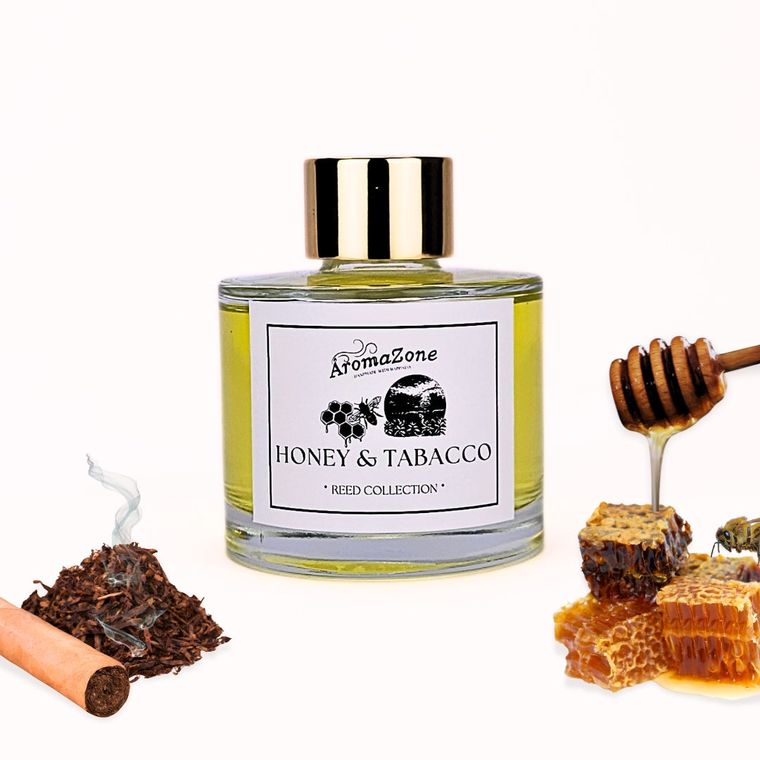 🍯HONEY&TABACCO🚬 Odorizant de cameră natural cu bețișoare, bază ECO-FRIENDLY, handmade - Miere, Tutun, Lemn