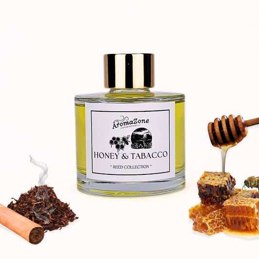 🍯HONEY&TABACCO🚬 Odorizant de cameră natural cu bețișoare, bază ECO-FRIENDLY, handmade - Miere, Tutun, Lemn