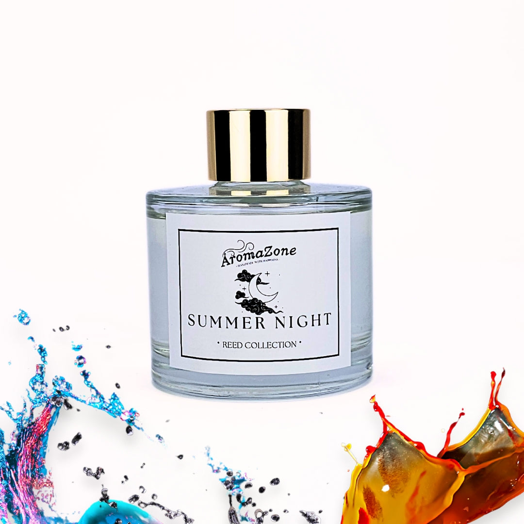 🌅SUMMER NIGHT🌙 Odorizant de cameră natural cu bețișoare, bază ECO-FRIENDLY, handmade - Citrice, Iasomie, Vanilie