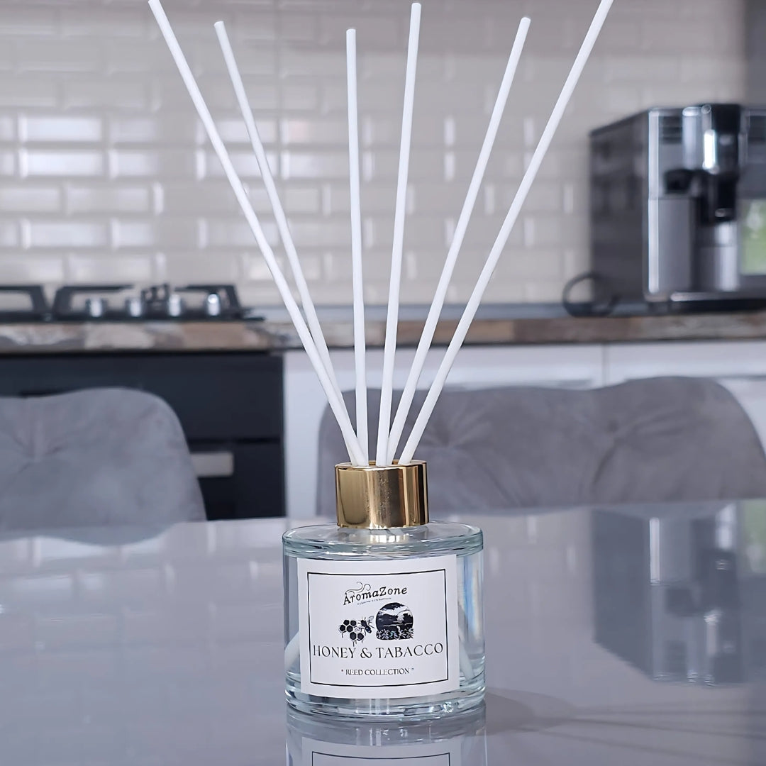 🍯HONEY&TABACCO🚬 Odorizant de cameră natural cu bețișoare, bază ECO-FRIENDLY, handmade - Miere, Tutun, Lemn