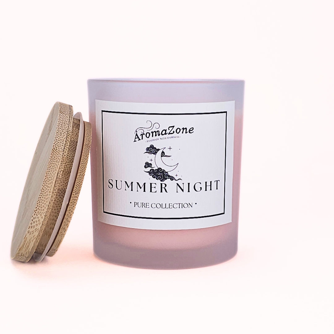 🌅SUMMER NIGHT🌙 Lumânare parfumată decorativă, ceară naturală handmade - Citrice, Iasomie, Vanilie
