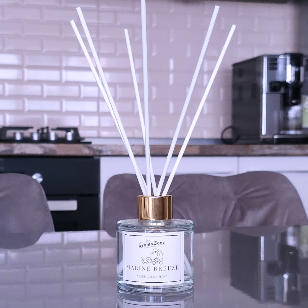 🌊MARINE BREEZE🐚 Odorizant de cameră natural cu bețișoare, bază ECO-FRIENDLY, handmade - Ozonic, Aer Curat, Briza Mării