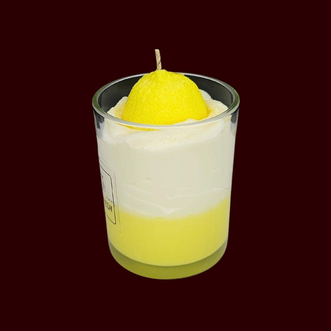 🍋LEMON FRESH🍃 Lumânare parfumată decorativă, ceară naturală handmade