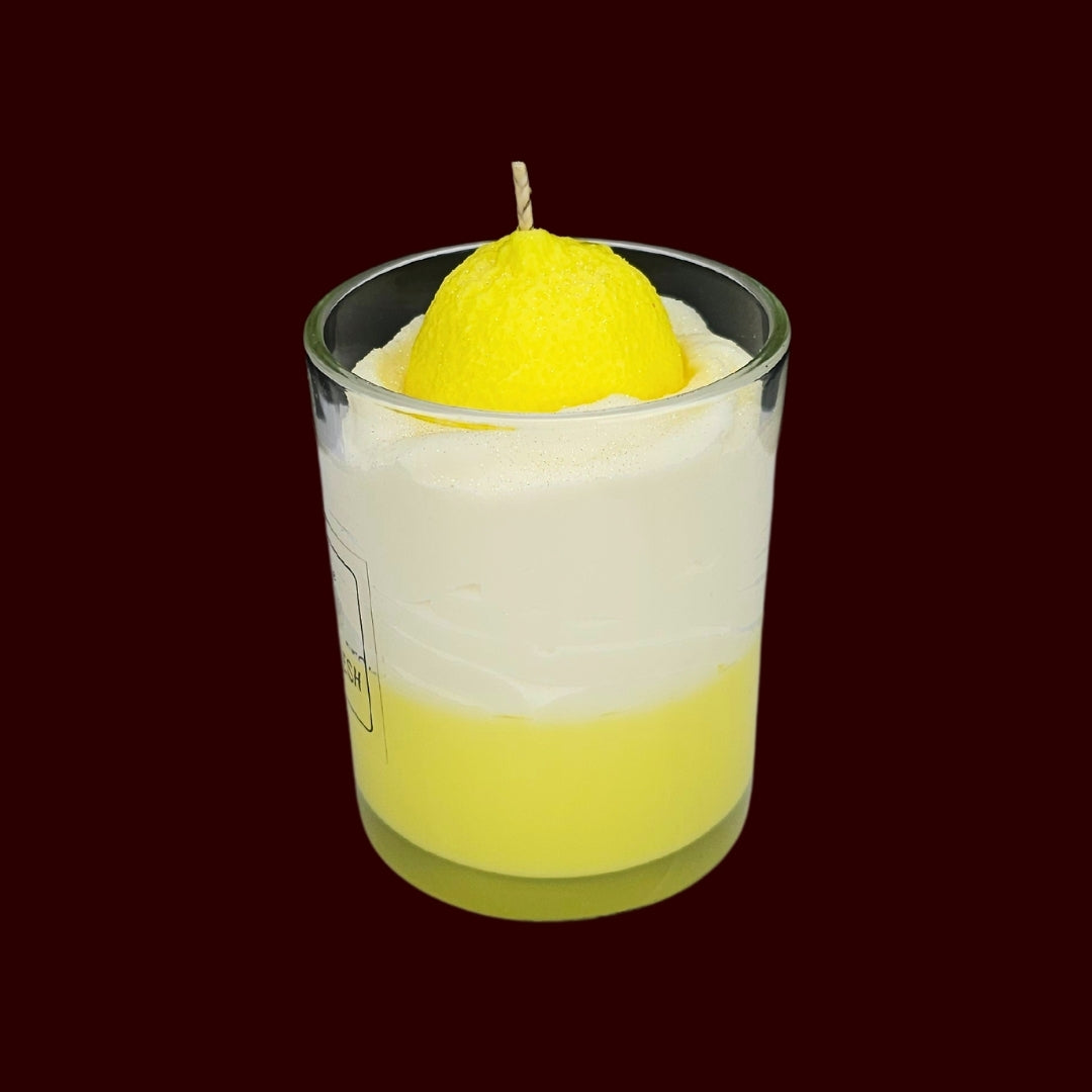 🍋LEMON FRESH🍃 Lumânare parfumată decorativă, ceară naturală handmade