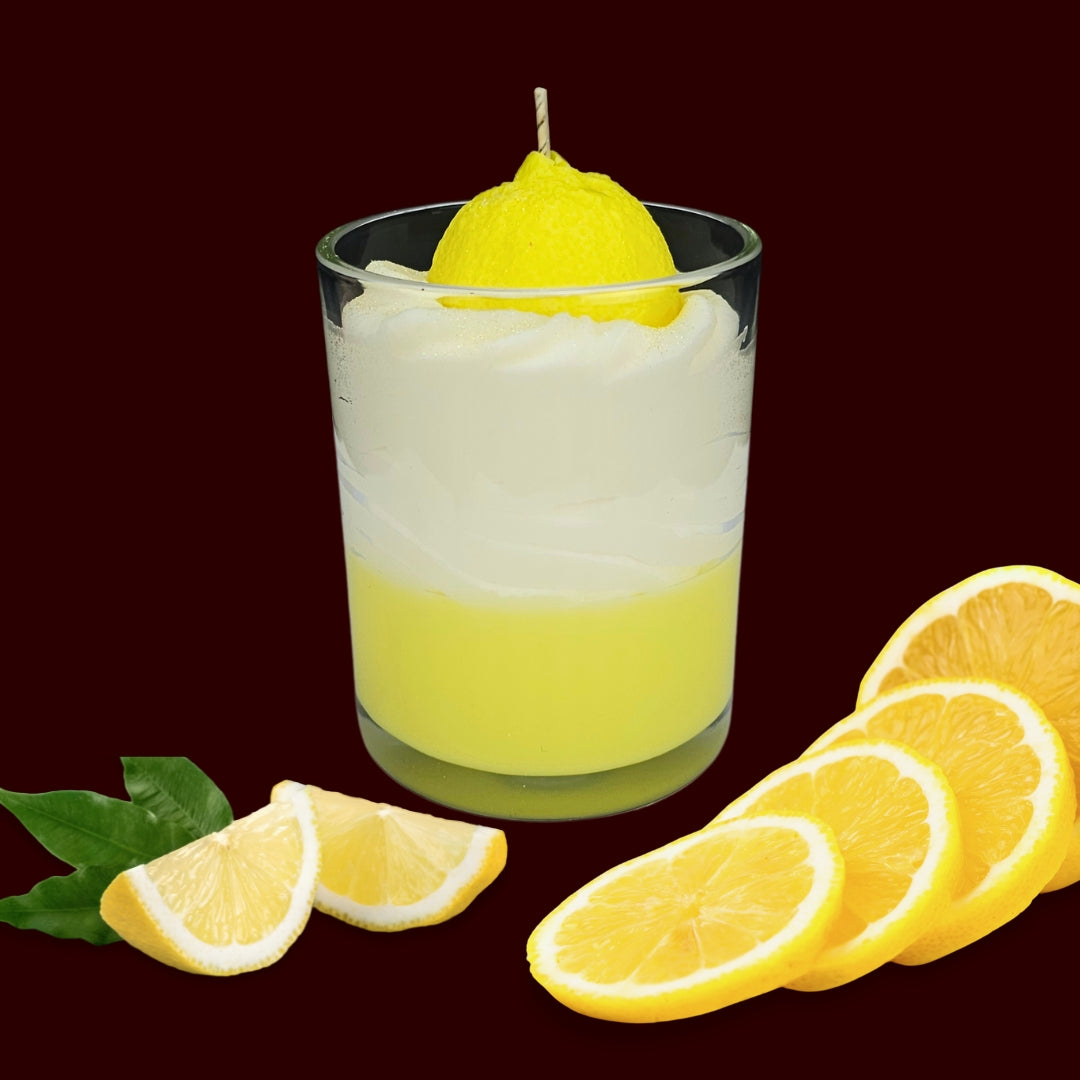 🍋LEMON FRESH🍃 Lumânare parfumată decorativă, ceară naturală handmade