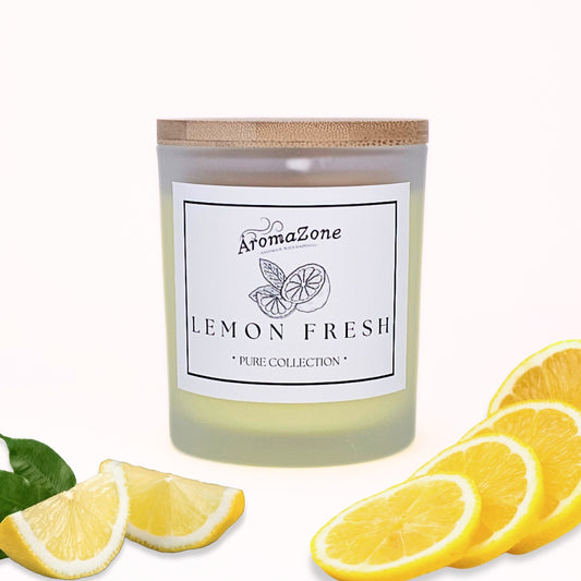 🍋LEMON FRESH🍃 Lumânare parfumată decorativă, ceară naturală handmade - Lămâie Intens