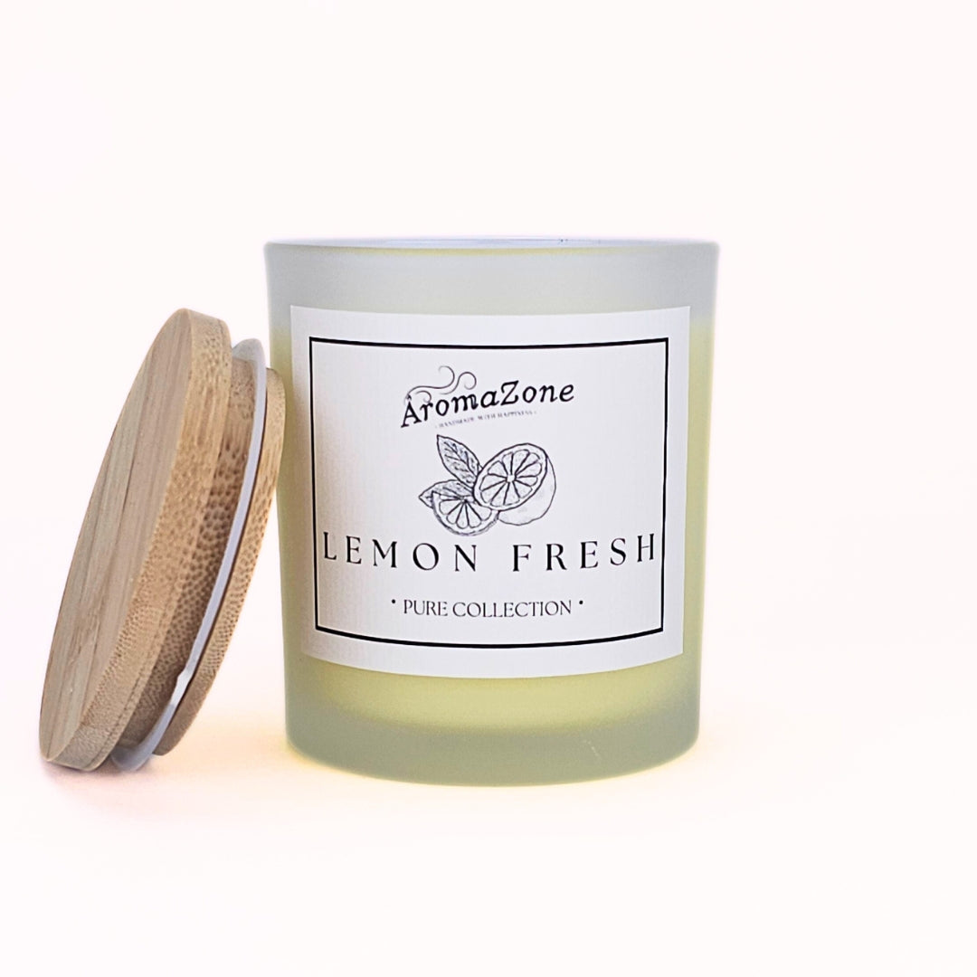 🍋LEMON FRESH🍃 Lumânare parfumată decorativă, ceară naturală handmade - Lămâie Intens