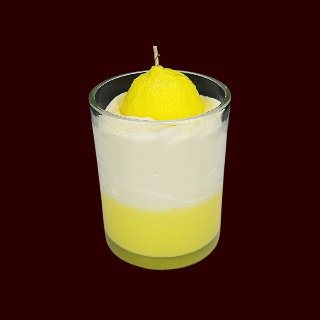 🍋LEMON FRESH🍃 Lumânare parfumată decorativă, ceară naturală handmade