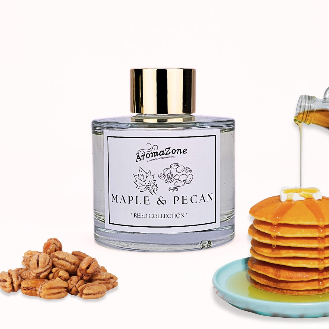 🥞MAPLE&PECAN🥜 Odorizant de cameră natural cu bețișoare, bază ECO-FRIENDLY, handmade - Vanilie, Nucă, Cacao
