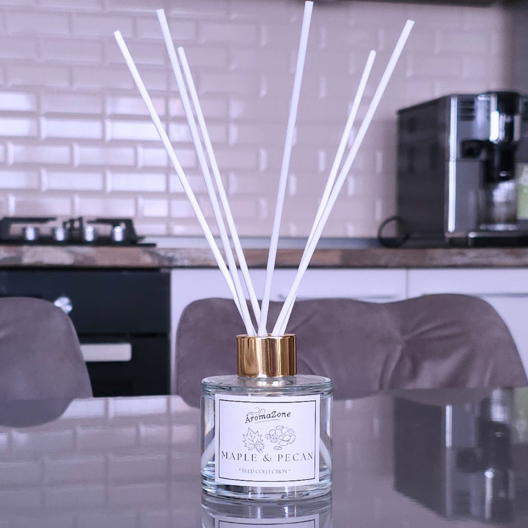 🥞MAPLE&PECAN🥜 Odorizant de cameră natural cu bețișoare, bază ECO-FRIENDLY, handmade - Vanilie, Nucă, Cacao