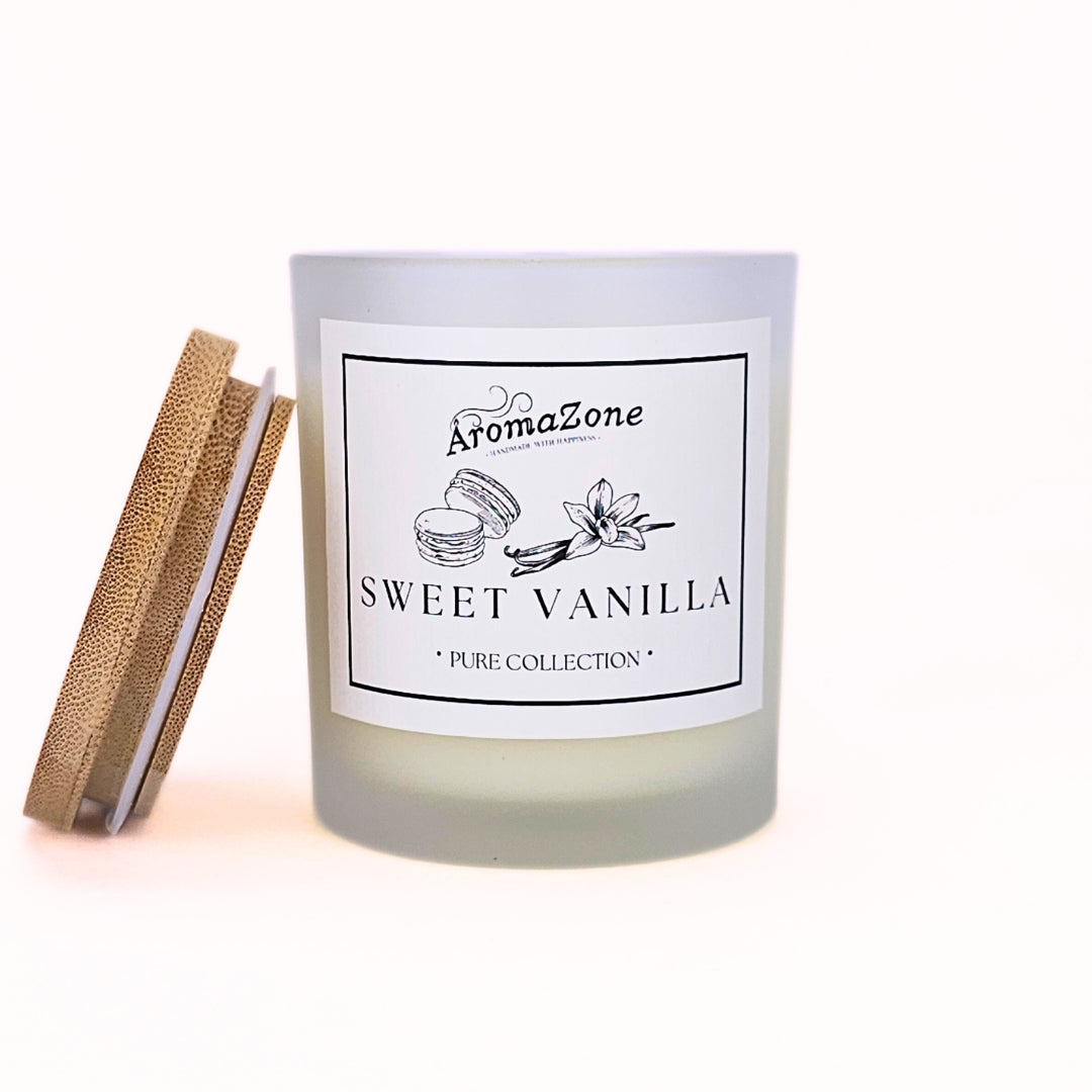 🍦SWEET VANILLA🍡 Lumânare parfumată decorativă, ceară naturală handmade - Vanilie, Unt, Nuci
