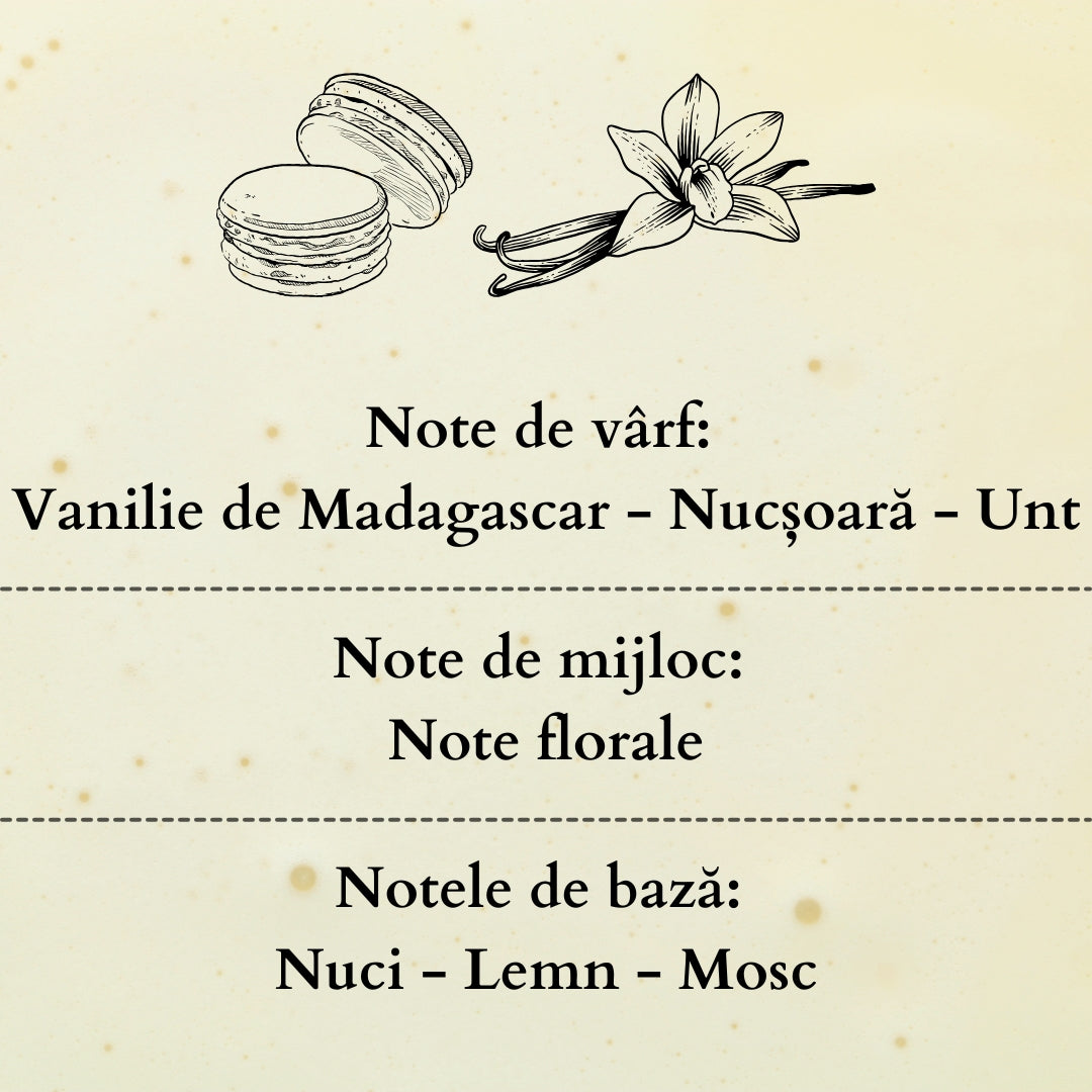 🍦SWEET VANILLA🍡 Lumânare parfumată decorativă, ceară naturală handmade - Vanilie, Unt, Nuci