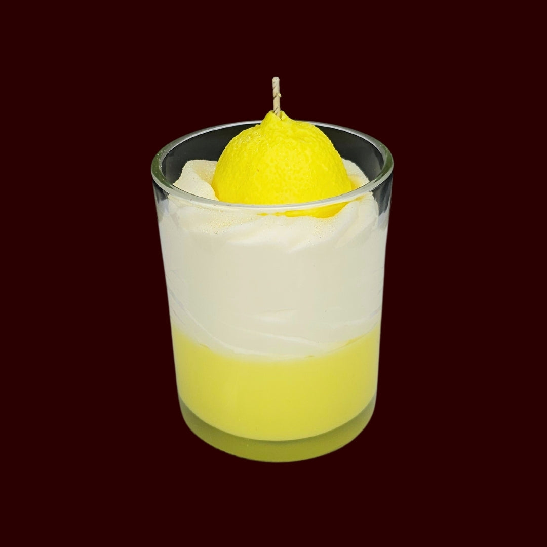 🍋LEMON FRESH🍃 Lumânare parfumată decorativă, ceară naturală handmade