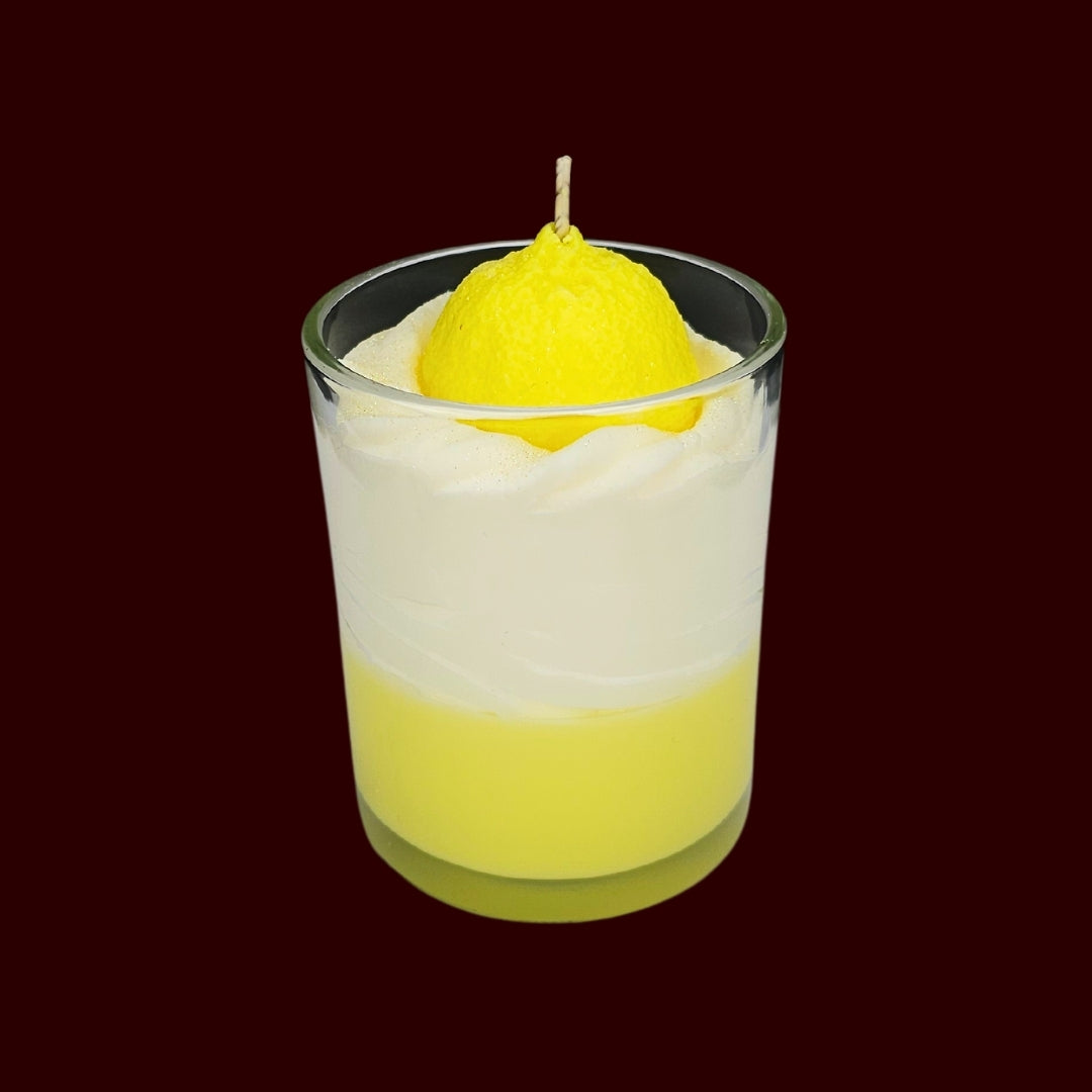 🍋LEMON FRESH🍃 Lumânare parfumată decorativă, ceară naturală handmade