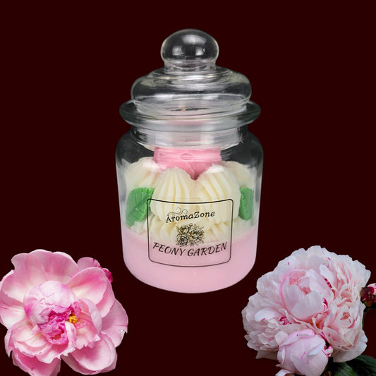 🌸PEONY GARDEN🌿 Lumânare parfumată decorativă, ceară naturală handmade