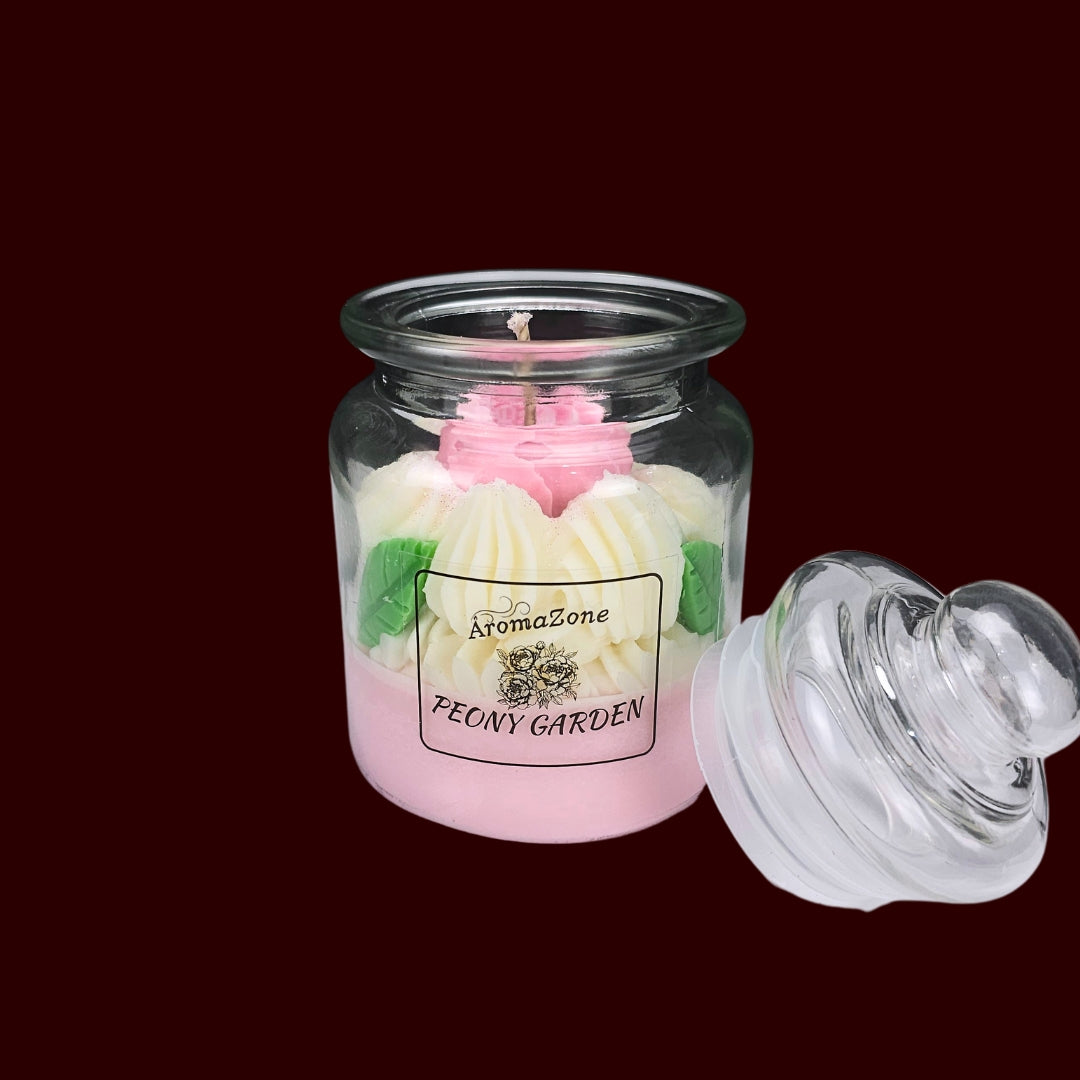 🌸PEONY GARDEN🌿 Lumânare parfumată decorativă, ceară naturală handmade