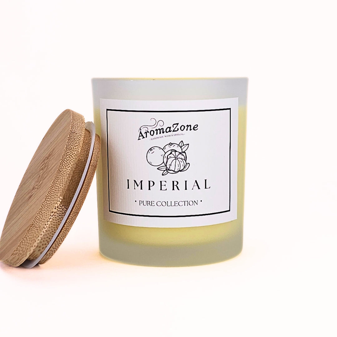 🍋IMPERIAL🍊 Lumânare parfumată decorativă, ceară naturală handmade - Lămâie, Mandarină, Grapefruit