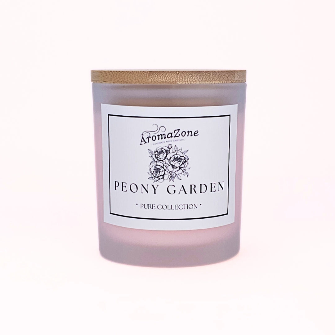 🌸PEONY GARDEN🌿 Lumânare parfumată decorativă, ceară naturală handmade - Bujori, Flori albe