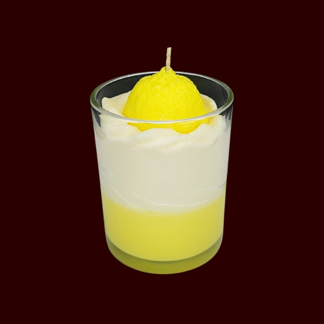 🍋LEMON FRESH🍃 Lumânare parfumată decorativă, ceară naturală handmade