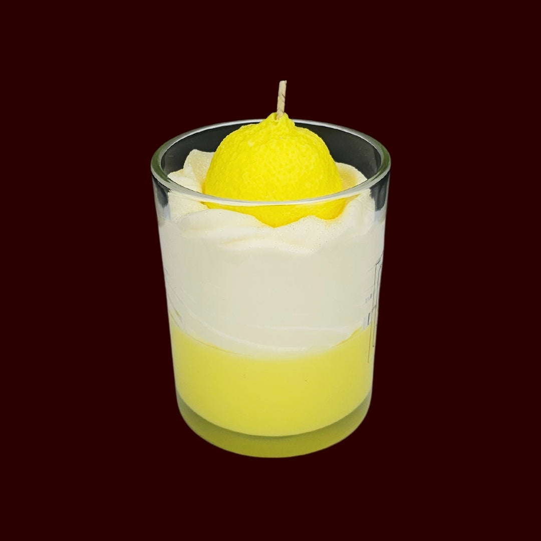 🍋LEMON FRESH🍃 Lumânare parfumată decorativă, ceară naturală handmade