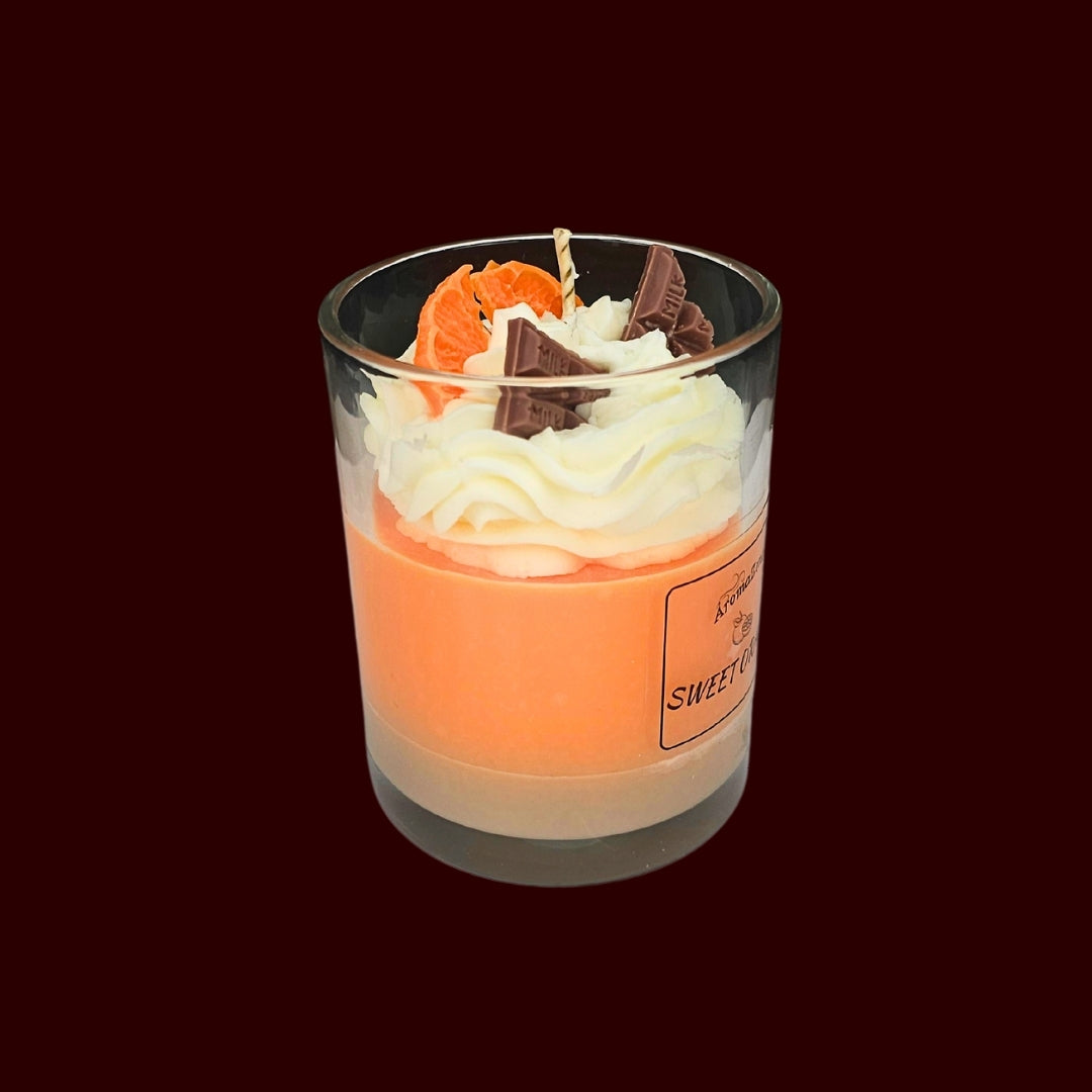 🍊SWEET ORANGE🍰 Lumânare parfumată decorativă, ceară naturală handmade