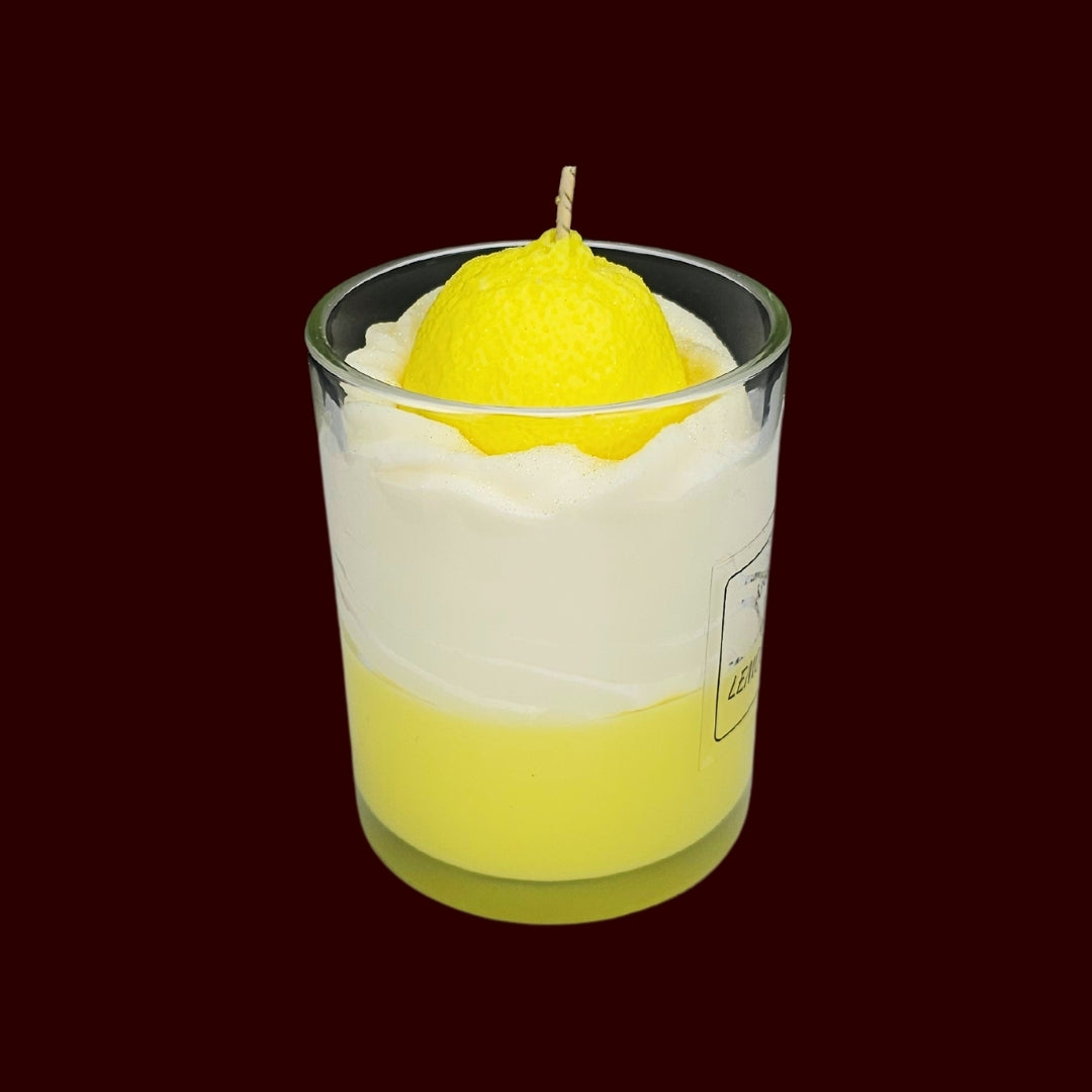 🍋LEMON FRESH🍃 Lumânare parfumată decorativă, ceară naturală handmade