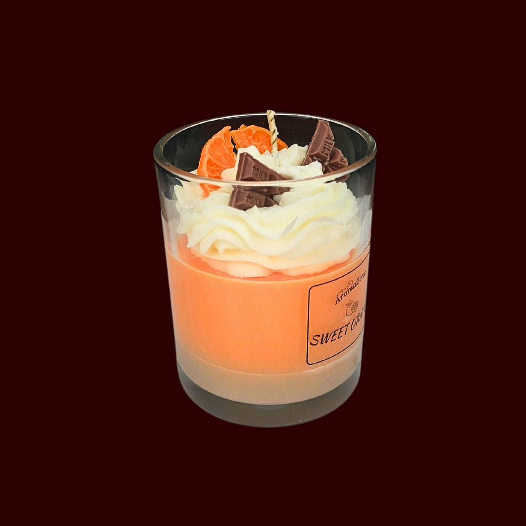 🍊SWEET ORANGE🍰 Lumânare parfumată decorativă, ceară naturală handmade