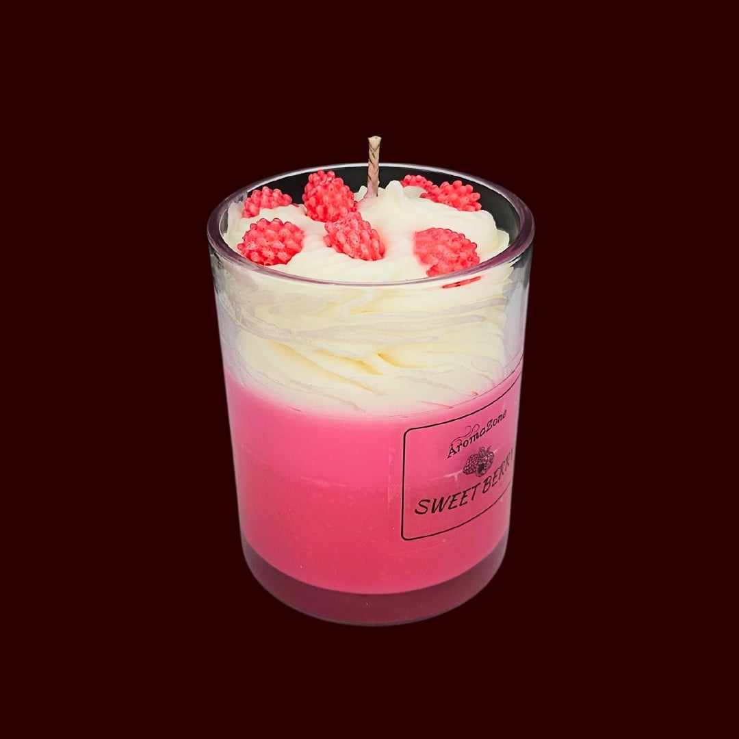 🍓SWEET BERRY❤️ Lumânare parfumată decorativă, ceară naturală handmade