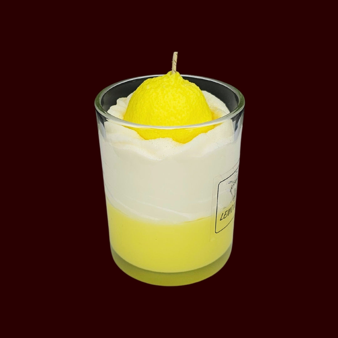 🍋LEMON FRESH🍃 Lumânare parfumată decorativă, ceară naturală handmade