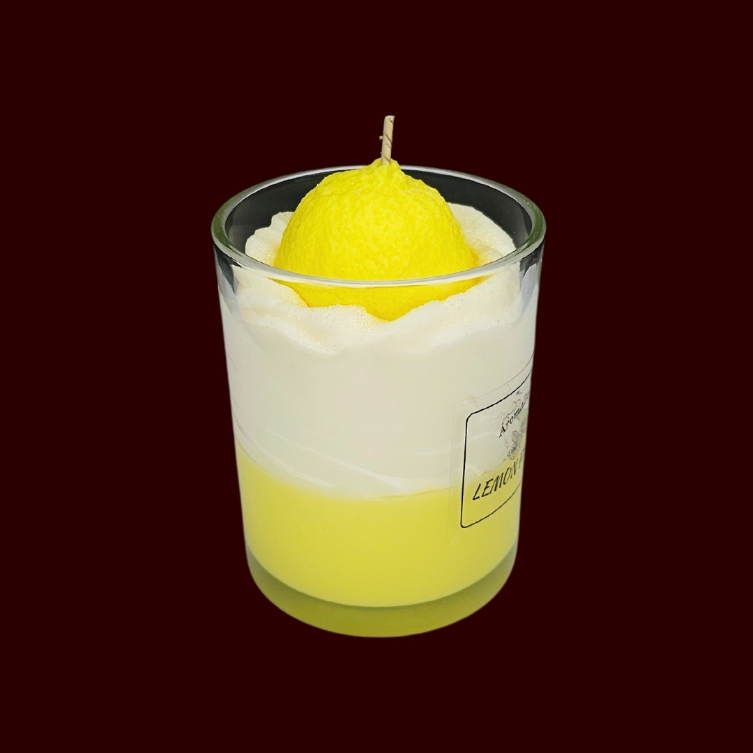 🍋LEMON FRESH🍃 Lumânare parfumată decorativă, ceară naturală handmade