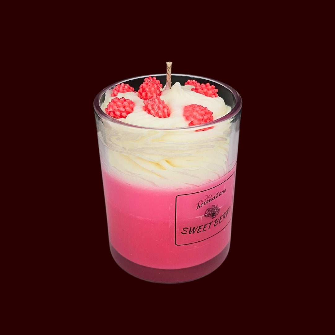 🍓SWEET BERRY❤️ Lumânare parfumată decorativă, ceară naturală handmade