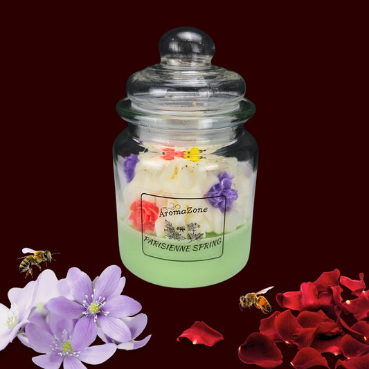 💐PARISIENNE SPRING🐝 Lumânare parfumată decorativă, ceară naturală handmade