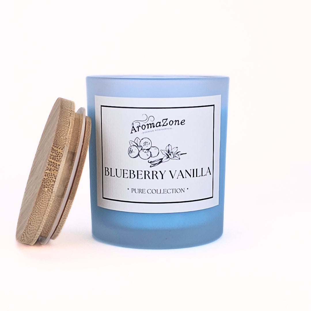 🫐BLUEBERRY VANILLA🍦 Lumânare parfumată decorativă, ceară naturală handmade - Afine, Vanilie