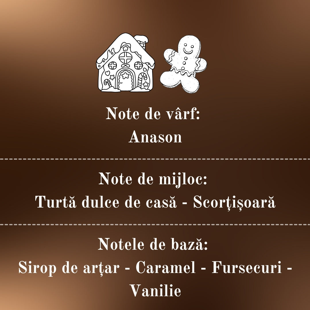 🍪GINGERBREAD🥯 Lumânare parfumată decorativă, ceară naturală handmade