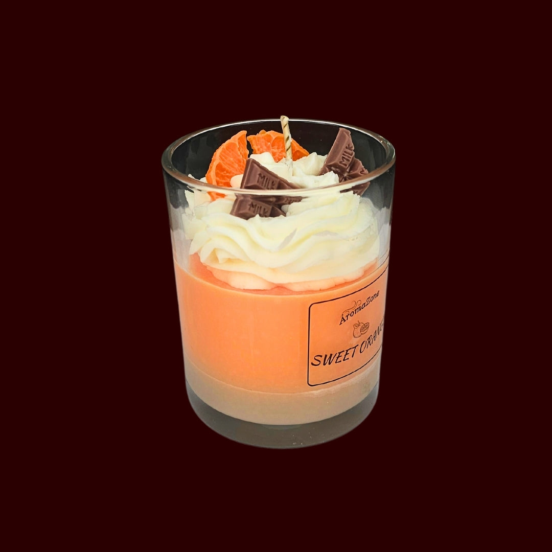🍊SWEET ORANGE🍰 Lumânare parfumată decorativă, ceară naturală handmade