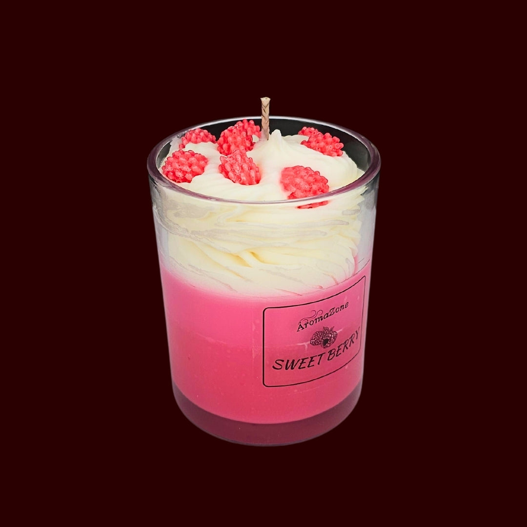 🍓SWEET BERRY❤️ Lumânare parfumată decorativă, ceară naturală handmade