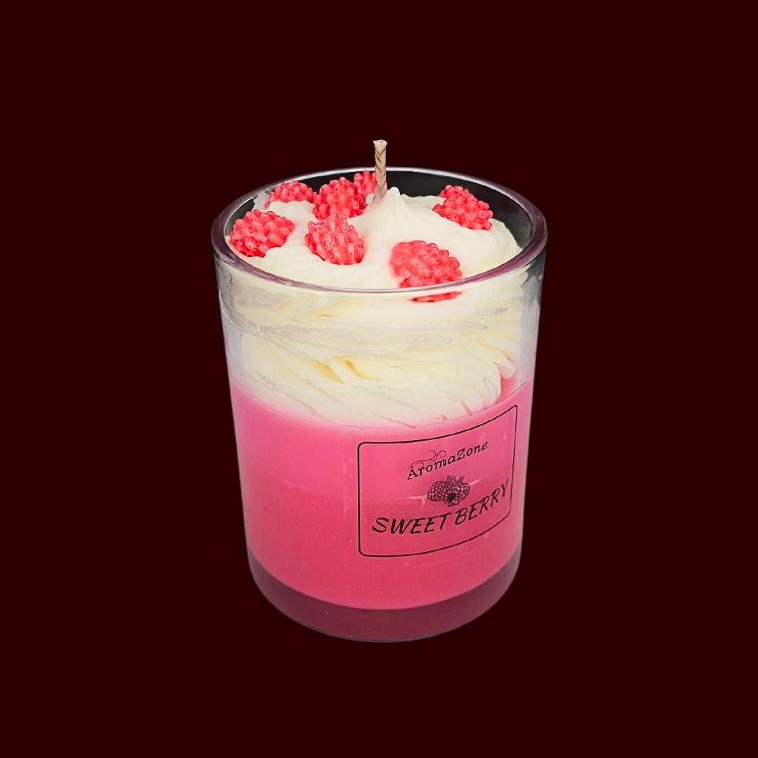 🍓SWEET BERRY❤️ Lumânare parfumată decorativă, ceară naturală handmade