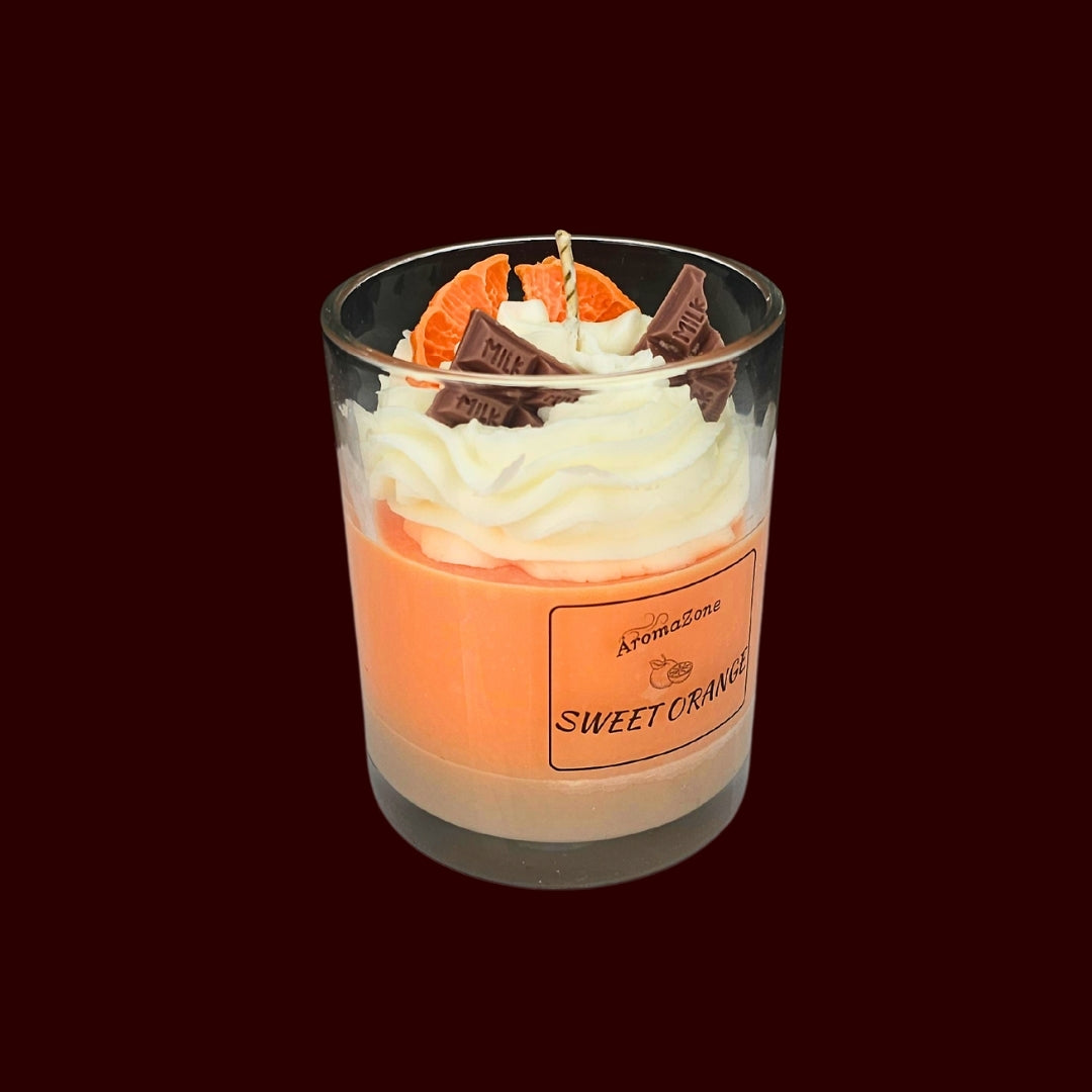 🍊SWEET ORANGE🍰 Lumânare parfumată decorativă, ceară naturală handmade