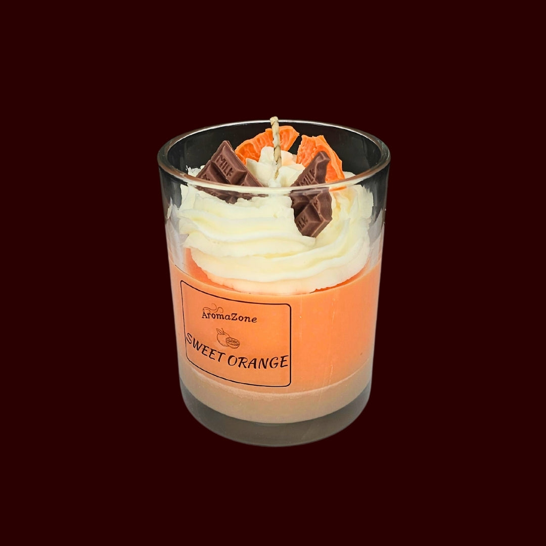 🍊SWEET ORANGE🍰 Lumânare parfumată decorativă, ceară naturală handmade