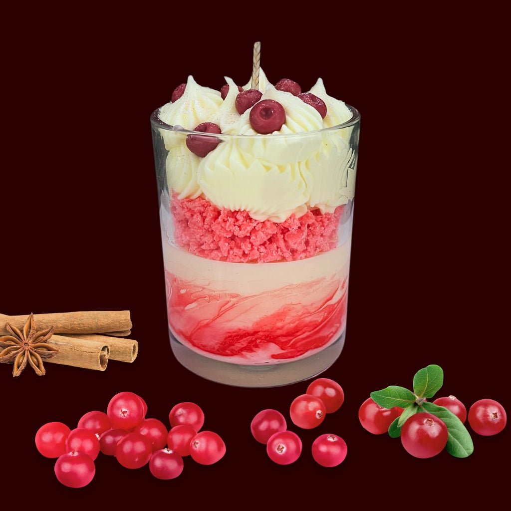 🍅CRANBERRY TART🍰 Lumânare parfumată decorativă, ceară naturală handmade