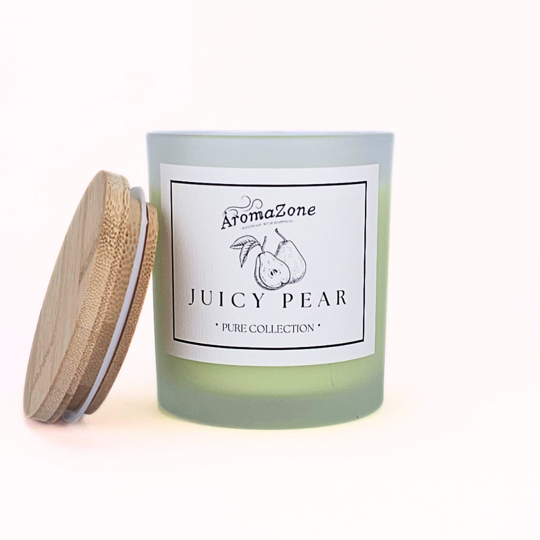 🍐JUICY PEAR🌼 Lumânare parfumată decorativă, ceară naturală handmade - Pară, Orhidee, Paciuli