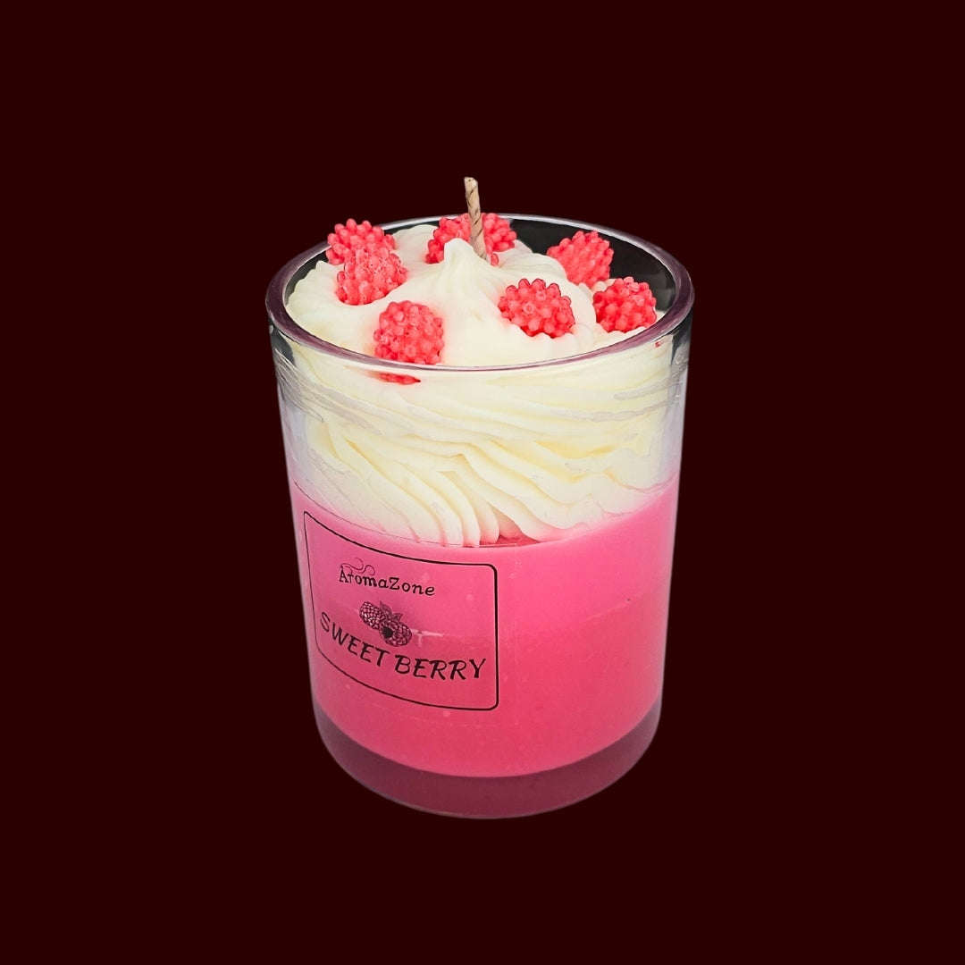 🍓SWEET BERRY❤️ Lumânare parfumată decorativă, ceară naturală handmade