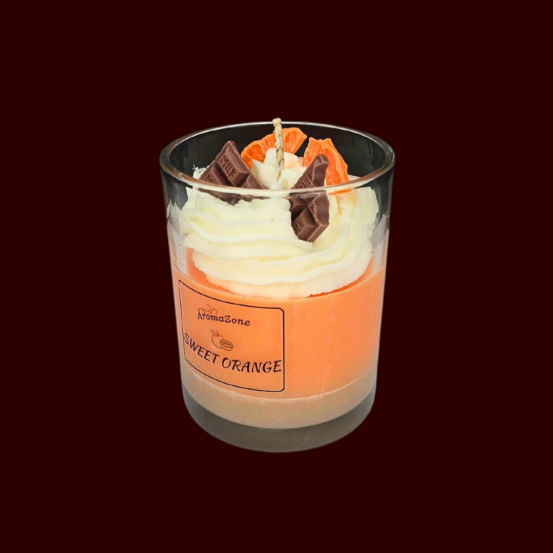 🍊SWEET ORANGE🍰 Lumânare parfumată decorativă, ceară naturală handmade